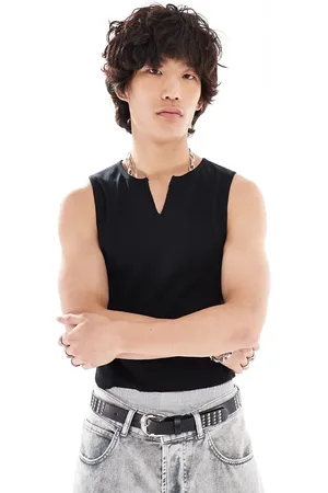 COLLUSION Notch neck singlet in