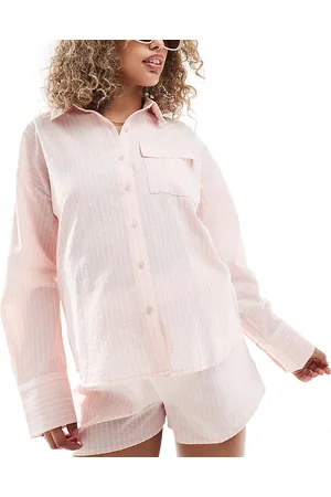 The Frolic Raye oversized shirt in pink and stripe