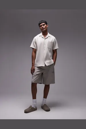 Topman Short sleeve plisse shirt in
