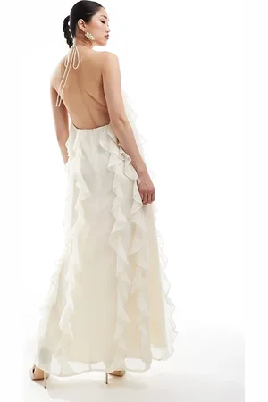 Pretty Lavish Halter ruffle maxi dress in -Yellow
