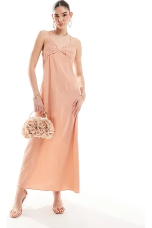 Pretty Lavish Textured maxi dress in -Orange