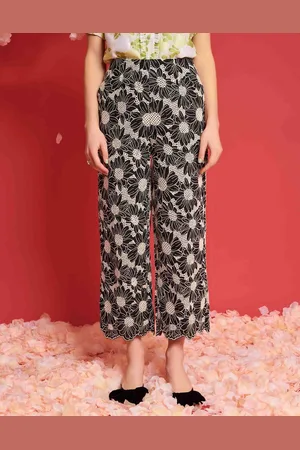 Sister Jane Dream flower embroidered pants in black (part of a set)