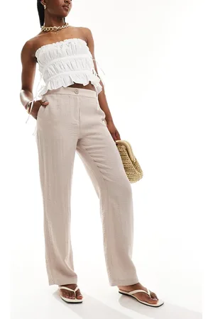 Pimkie Textured wide leg pants in -Neutral