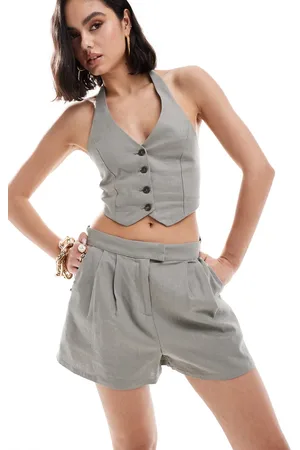 Bershka Linen shorts in (part of a set)