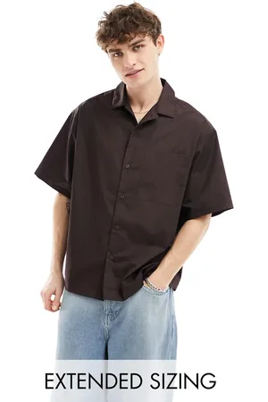 ASOS Short sleeve oversized poplin shirt in