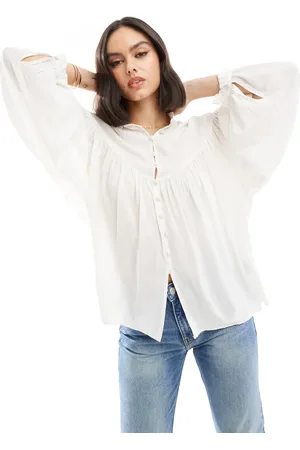 & OTHER STORIES Volume blouse with fill edge collar and cuffs in