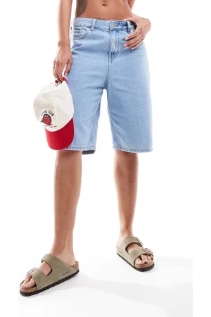 JJXX Baggy denim shorts in light wash-Blue