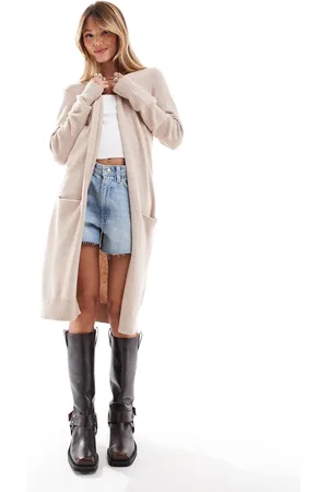 JDY Longline cardigan in beige-Neutral