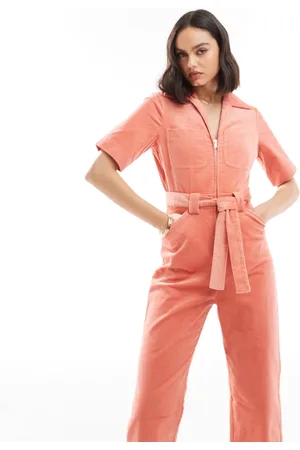 & OTHER STORIES Belted jumpsuit in coral