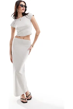4th & Reckless Bodycon maxi skirt in light (part of a set)