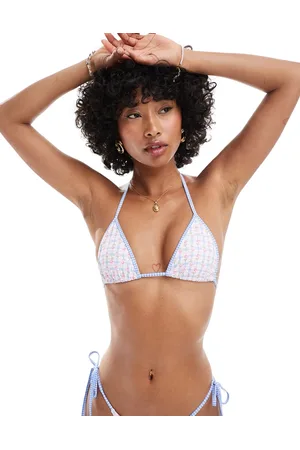 Frankies Bikinis Premium Nick bikini top in rose picnic