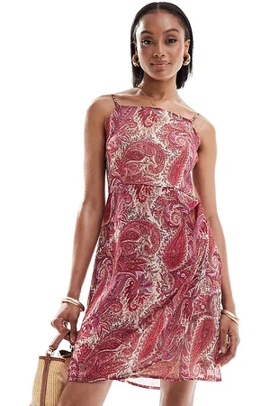 JDY Cami mini dress in pink paisley print