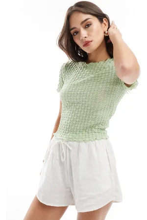 AWARE Vero Moda textured baby t-shirt in sage green