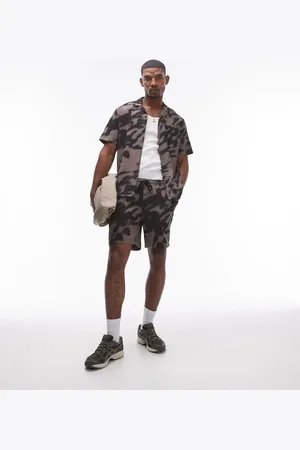 Topman Shadow printed plisse shorts in (part of a set)
