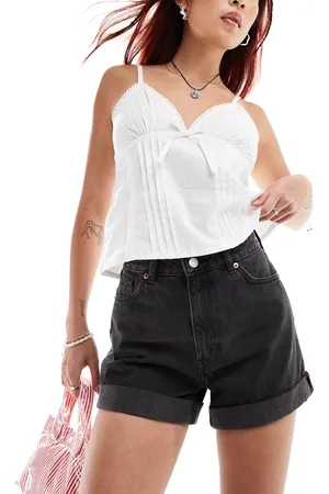 Monki Tallie turn up denim shorts in