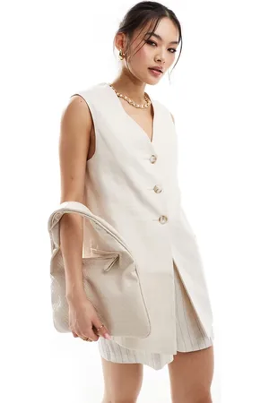River Island Longline waistcoat in -White