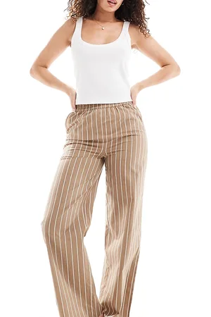 Luna Oversized cotton wide leg stripe pyjama bottoms in -Multi