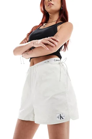 Calvin Klein Seersucker shorts in white