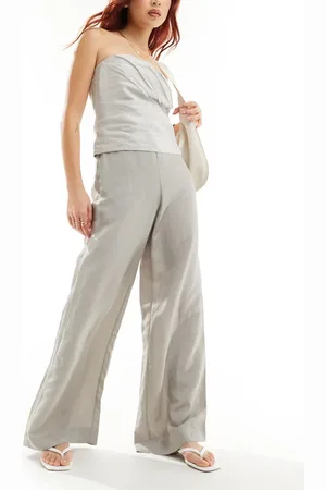 & OTHER STORIES Linen blend fluid wide leg pants in