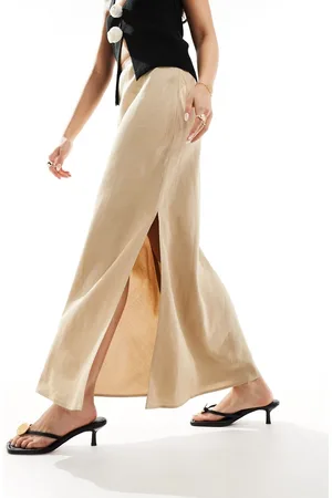 & OTHER STORIES Linen blend maxi skirt in -Neutral