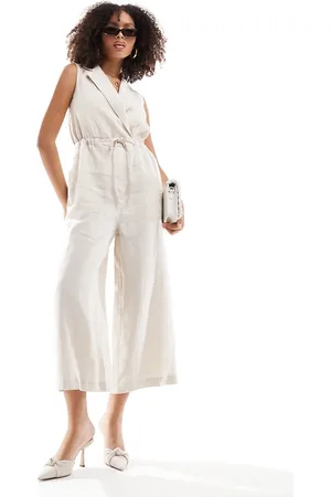 Whistles Linen wrap jumpsuit in