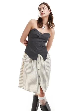Reclaimed Bandeau hybrid tailored dress-Multi