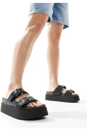 Stradivarius Two strap buckle sandals in