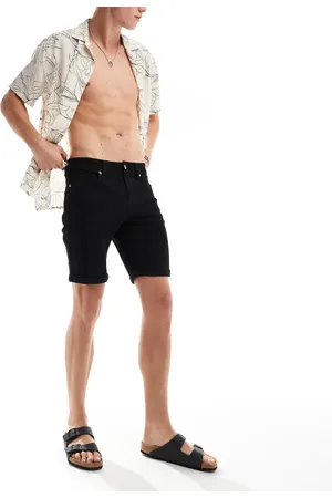Only & Sons Denim shorts in black