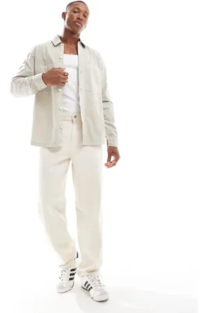 HUGO BOSS Locky long sleeve shirt in beige-Neutral