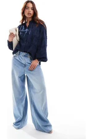 & OTHER STORIES Floral embroidered blouse in -Blue