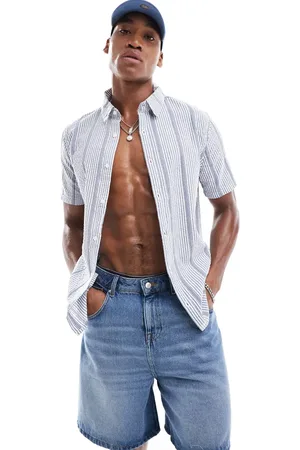 Hollister Short sleeve seersucker stripe shirt in