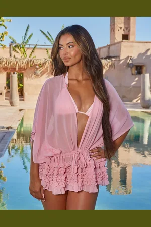 Moda Minx X Sophie Piper ruffle kaftan in baby