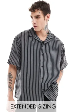 ASOS Oversized revere shirt in sheer stripe
