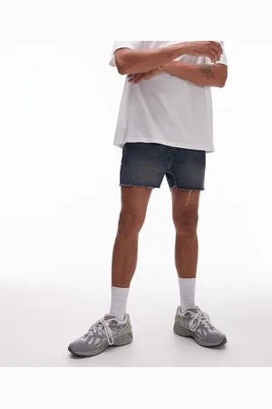 Topman Micro denim shorts in -Blue