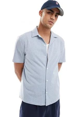 River Island Short sleeve seersucker shirt in stripe