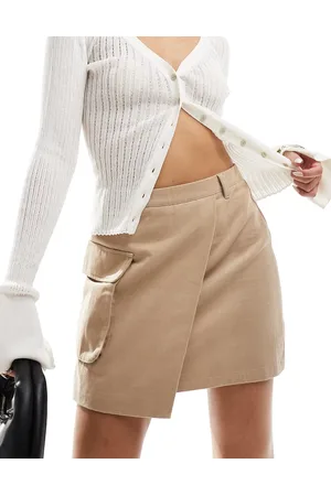 In The Style Cargo wrap mini skirt in -Neutral