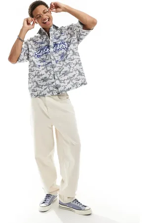 COLLUSION Boxy skater shirt in washed print