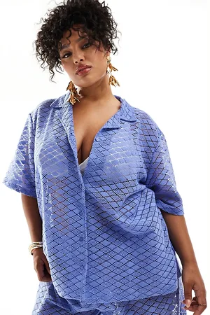Esmée Oversized knit beach shirt in dusty (part of a set)