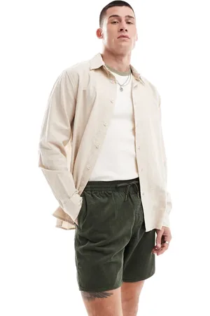 Rhythm Classic linen long sleeve beach shirt in -White