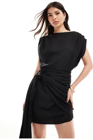 Pretty Lavish Textured wrap mini dress in