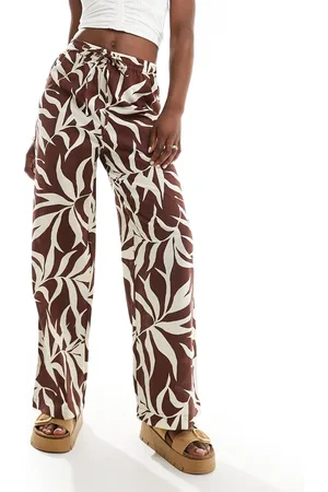 New Look Wide leg pants in palm print