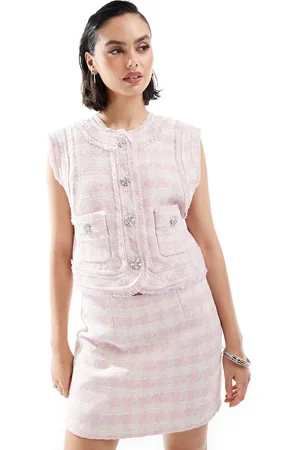 ASOS Boucle waistcoat with raw edge and sparkle detail in (part of a set)