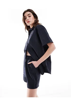 JDY Oversized pinstripe shorts in (part of a set)