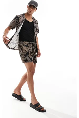 South Beach Palm leaf beach shorts in (part of a set)-Multi