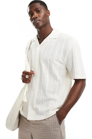 Pull&Bear Loose knitted shirt in -Neutral