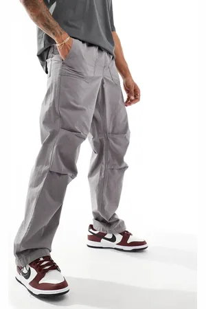 SELECTED Loose fit elasticated waistband ripstop pants in