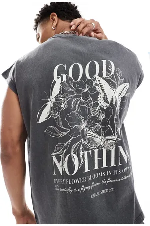 Good For Nothing Graphic back washed singlet in