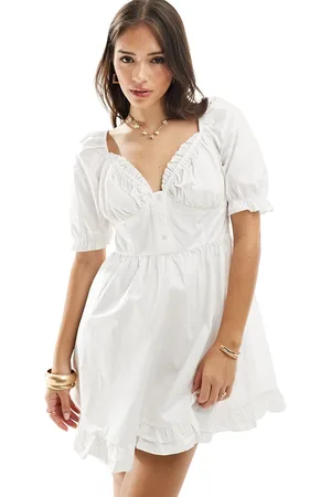 Y.A.S Y.A.S sweetheart bust mini dress with frill detail in