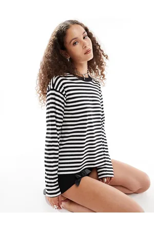 Monki Long sleeve top in stripe-Multi