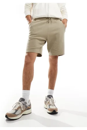 Threadbare Jersey ribbed shorts with elasticated waist in -Neutral